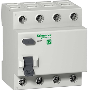 Дифференциальный выключатель Schneider Electric (УЗО) EASY 9 4P 40A 30мА АС 4,5 кА - Электрика, НВА - Модульное оборудование - Дифференциальные автоматы - Магазин сварочных аппаратов, сварочных инверторов, мотопомп, двигателей для мотоблоков ПроЭлектроТок